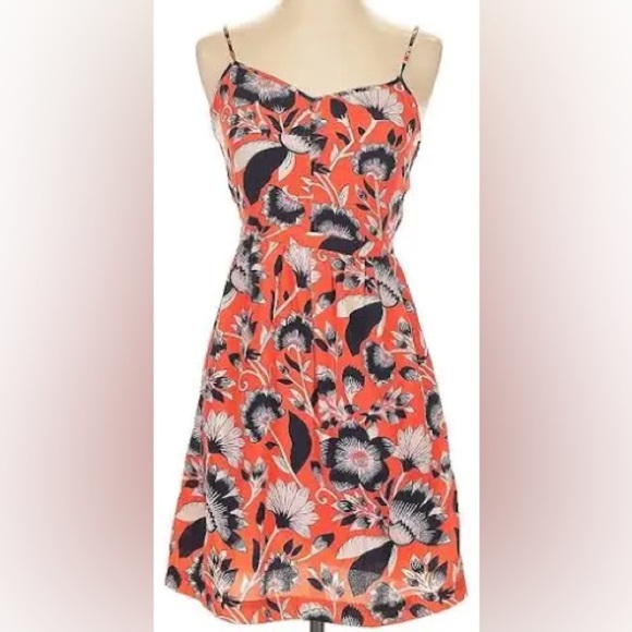 J. Crew Coral Floral Tropical Dress - Picture 2 of 6